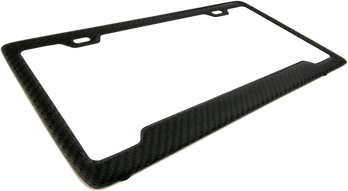 BLVD-LPF OBEY YOUR LUXURY Real 100% Matte Black Carbon Fiber License Plate Frame Tag Cover FF - D with Matching Screw Caps - 1 Frame