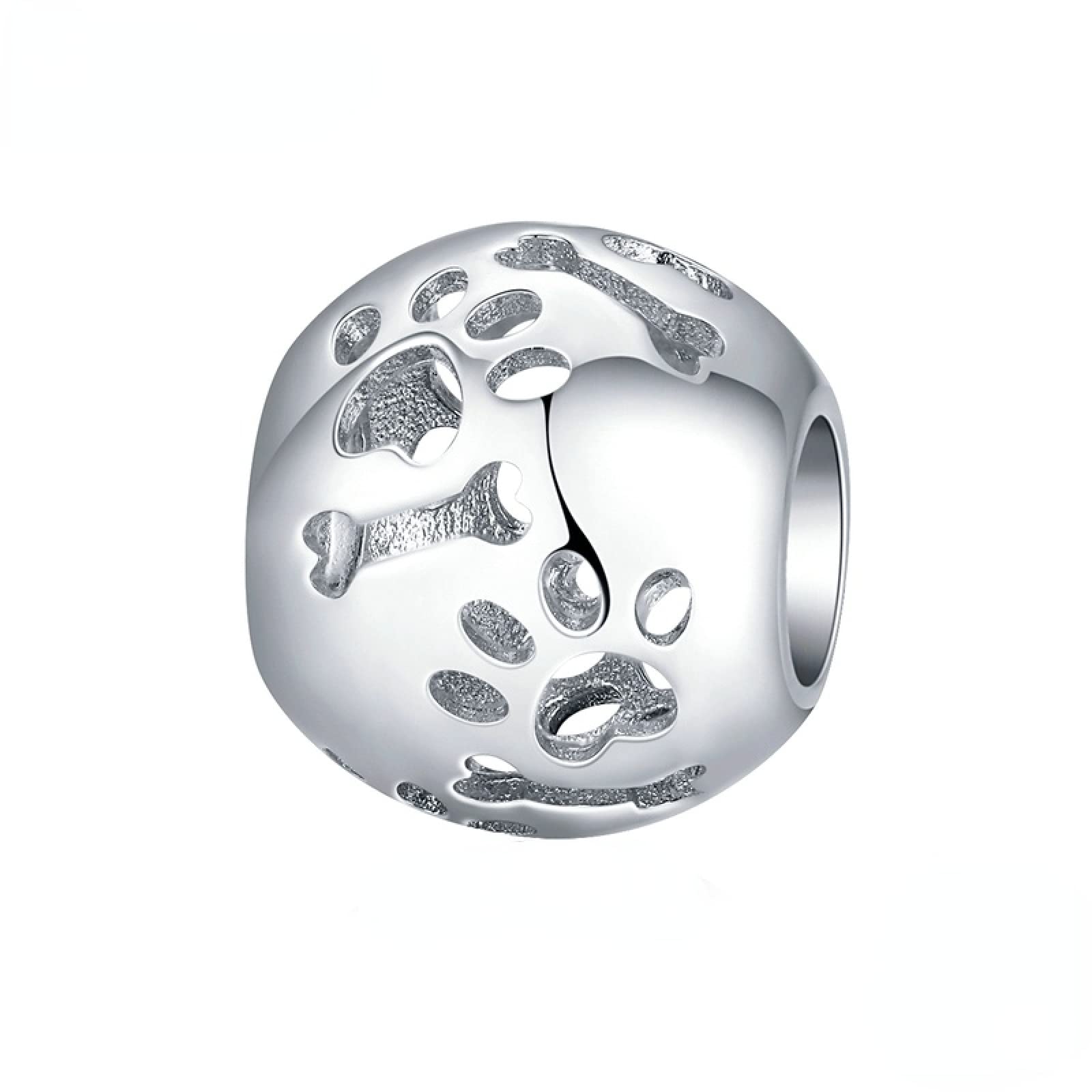 Perles rondes argent 925 breloque ajourée pour vos bijoux