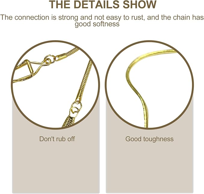 Catena Per Orologio Da Tasca Vintage - Chain Albert In Metallo Bronzo 37cm Con Chiusura Girevole - Foto 4