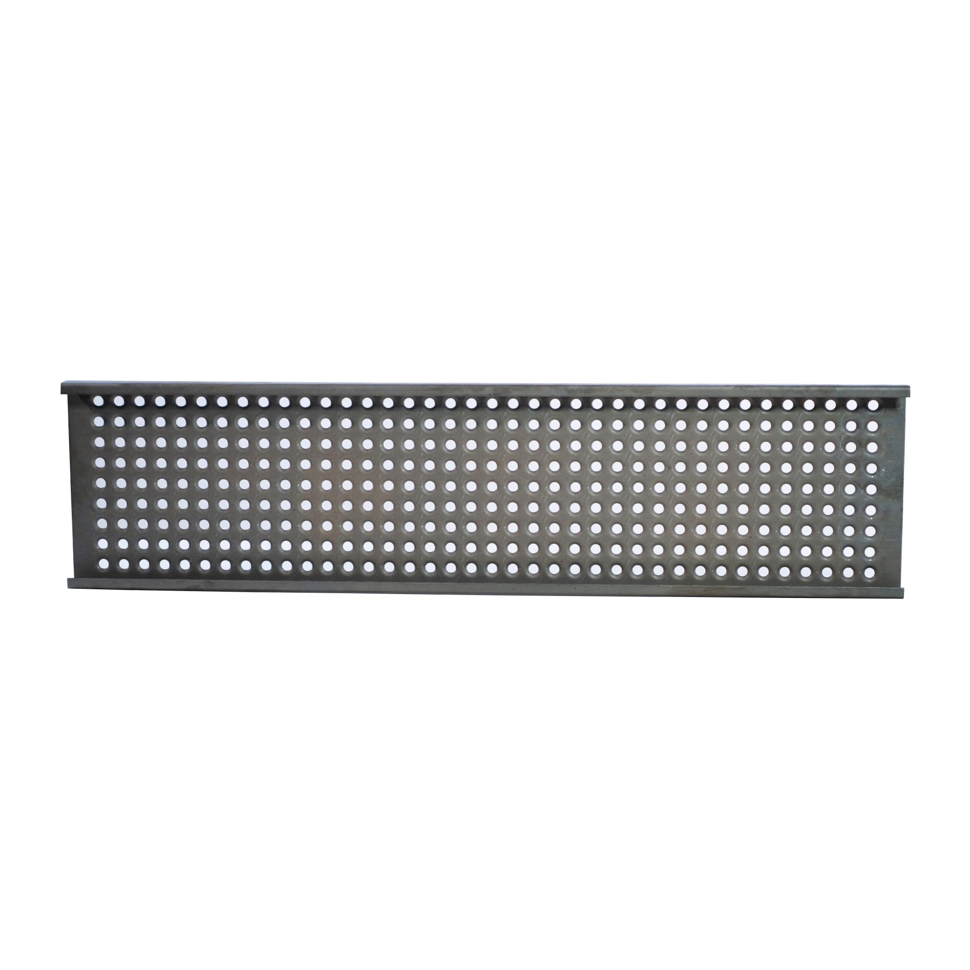 Acero Panel Peldaño Metálico Recto Perforado Abocardado con Relieve Antideslizante 1000x250mm Diámetro agujero 15mm - Alta resistencia y buena soldabilidad - Acero Negro - Hierro En Crudo