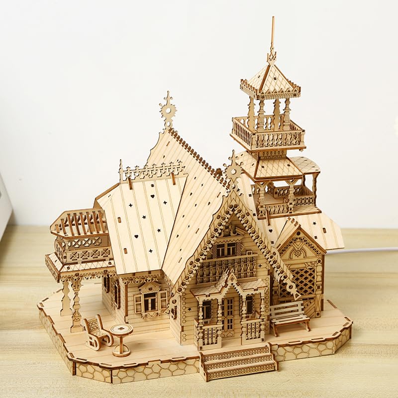 Maison de poupée puzzle en bois 3D kit de constructeur adulte