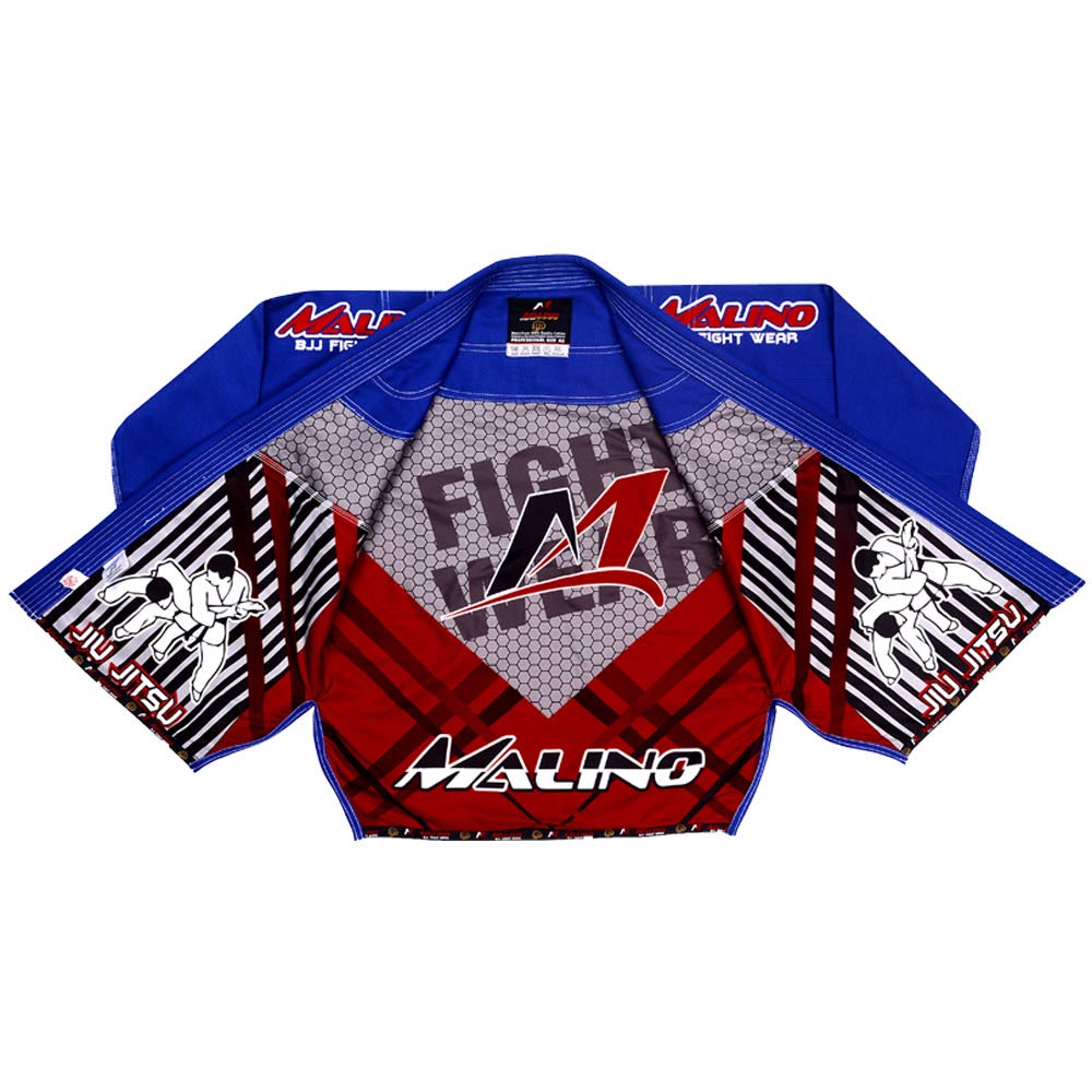 Malino BJJ Gi pełna sublimacja brazylijskie kimono Jiu Jitsu 100% bawełna perła splot 450 g/m2 - idealne na zawody lub trening