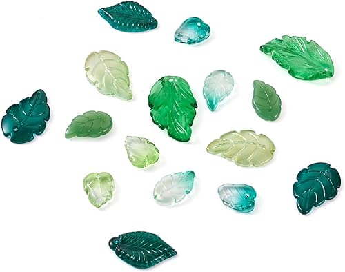 Miniatura 129 de Craftdady Dijes de cuentas de hojas de arce transparentes, colgantes colgantes de adorno para colgar, bonitos dijes para collares, pulseras, Hoja