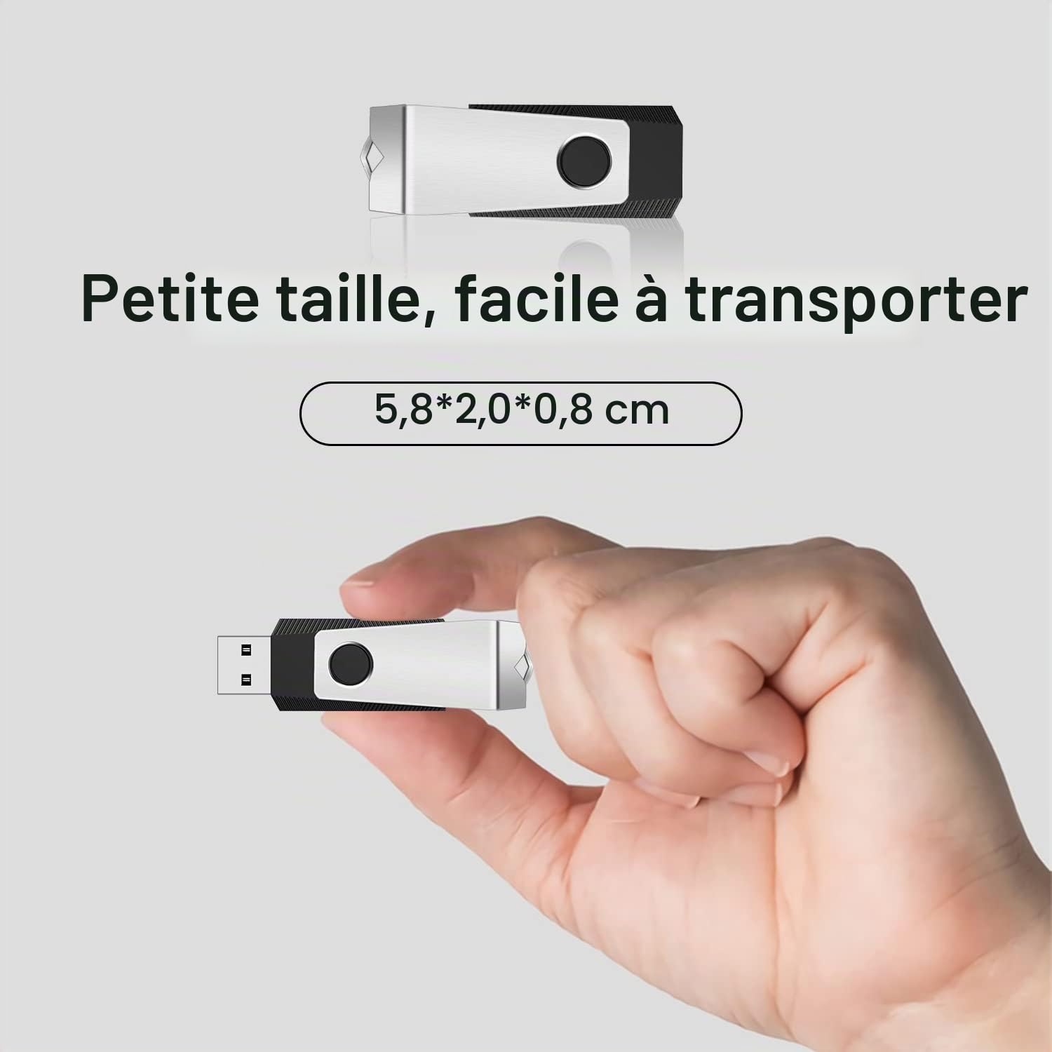 Clé USB 128 Go Lot de 2 ABLAZE USB 2.0 Pendrive Clef USB 128go Pivotantes Disque Mémoire Stick avec 2 Cordes (Noir Bleu,2pcs*128GB)