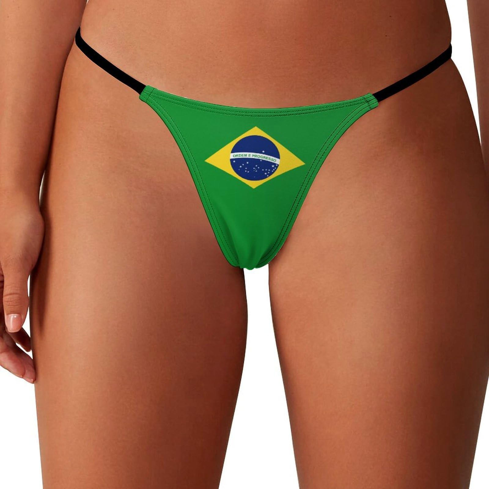 KWQDOZF Womens G String Thongs Brazilian Flag Underwear Low Rise Thong Panties
