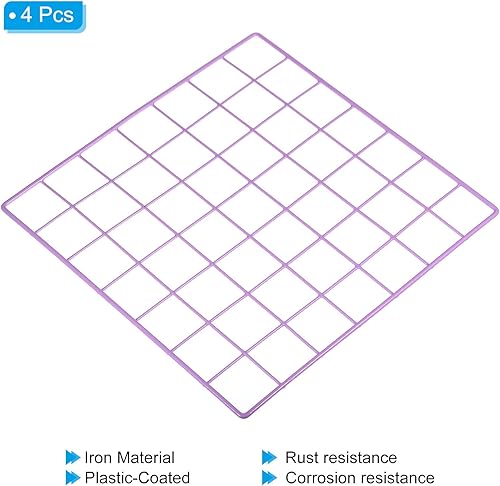 Miniatura 3 de PATIKIL Panel de rejilla de alambre de 14 x 14, paquete de 4 paneles decorativos de malla metálica para decoración de pared, paneles decorativos