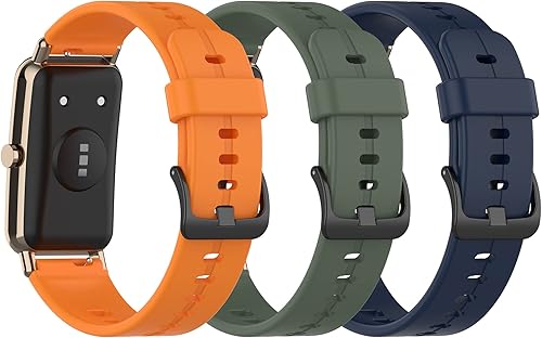 Miniatura 1 de Paquete de 3 correas compatibles con Huawei Watch Fit Mini de 0.630in, correa de muñeca de liberación rápida, resistente al agua, correa de silicona