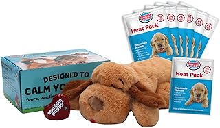 Original Toys - Heartbeat Puppy for Dogs - Pet Anxiety Relief and Calming Aid - Comfort Dog Toys for Behavioral Training - Plus 6 Heat Packs