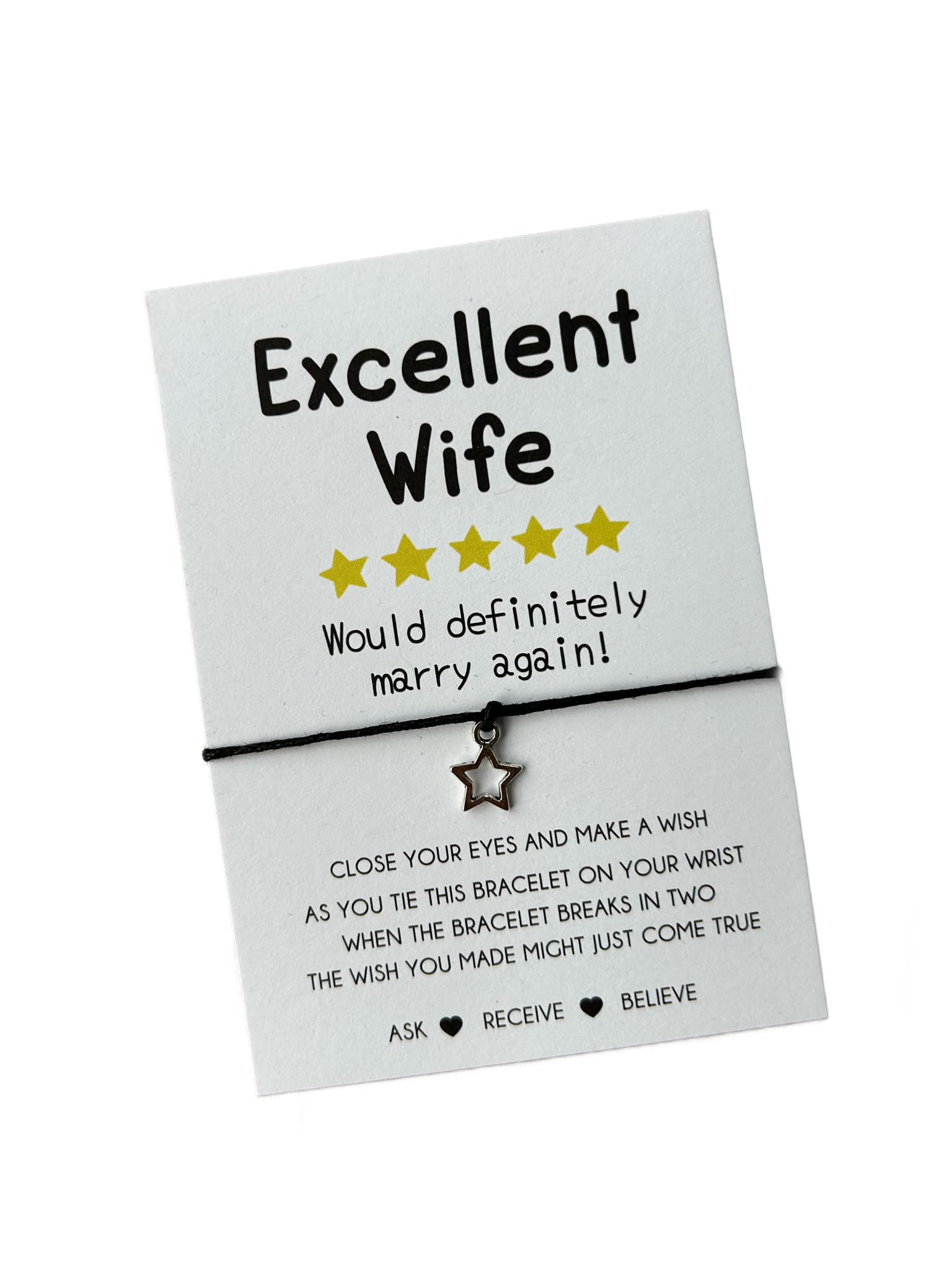 Mermaid Mary's Wife wish bracelet | Gift for Wife's Birthday | Bday present for Wife | Wifey Card Anniversay
