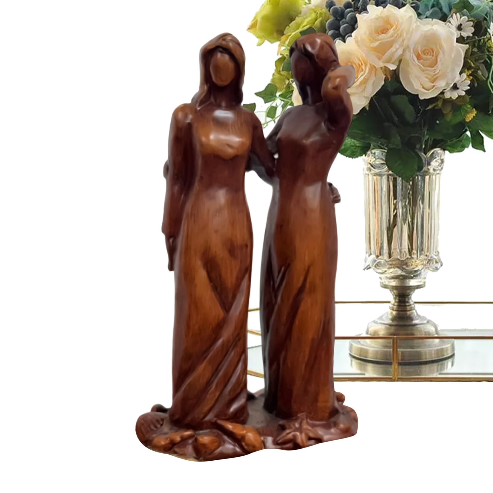 Figurine de collection d'amitié entre deux sœurs pour salon
