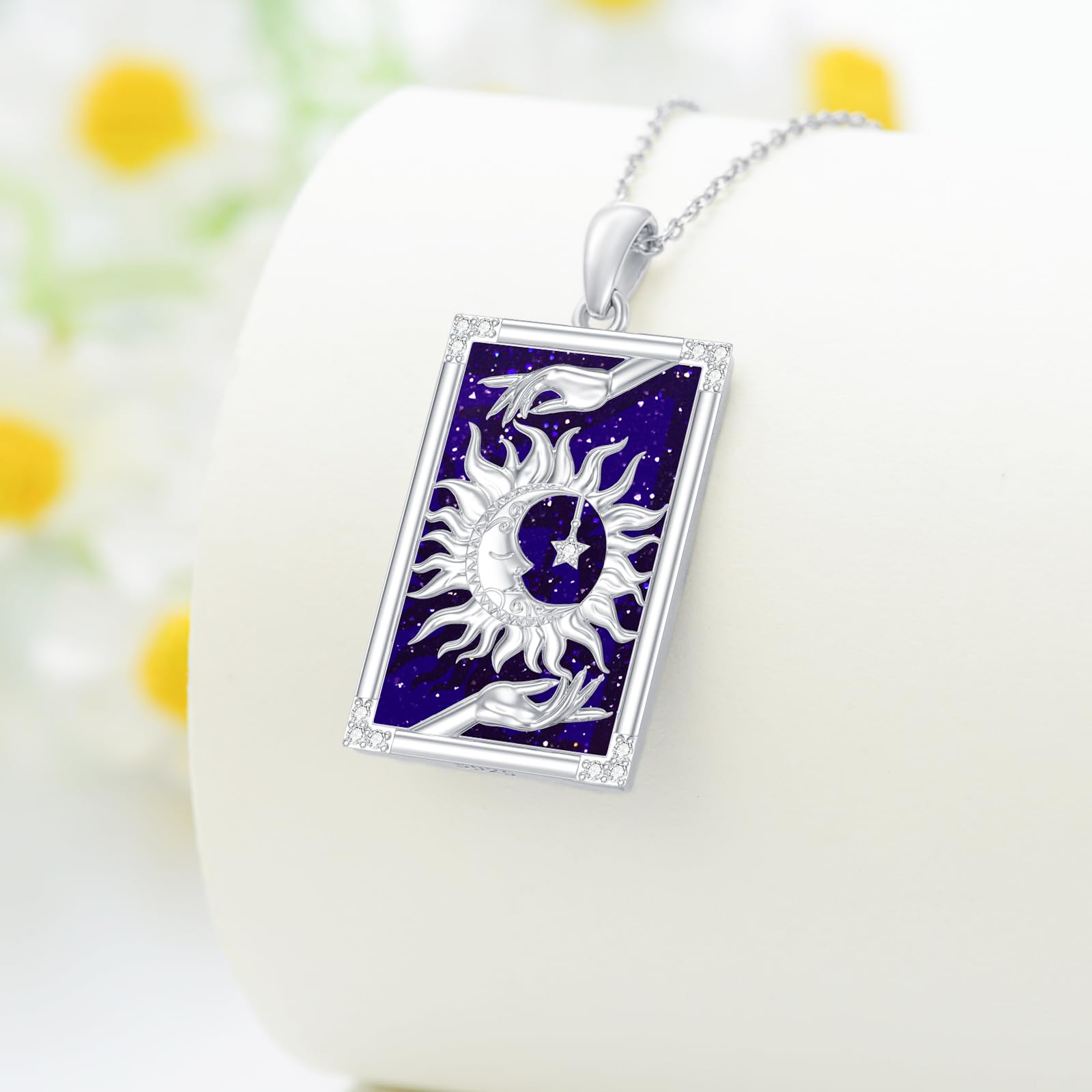 The Lovers/Moon/Sun/Strength/Ace of Swords, collana in argento Sterling 925 con ciondolo a forma di teschio, sole, luna, tarocchi, idea regalo per uomo e donna