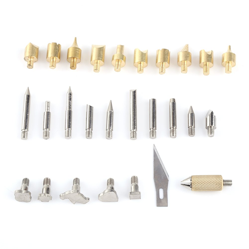 Kit De Pyrogravure Sur Bois Fer à Souder,37PC 60W Loisirs Crà Atifs Adultes Graveur Pour Rondin De Bois Liège, Cuir, Gravure, Sculpture Bois, Tempà Rature Rà Glable,Longueur