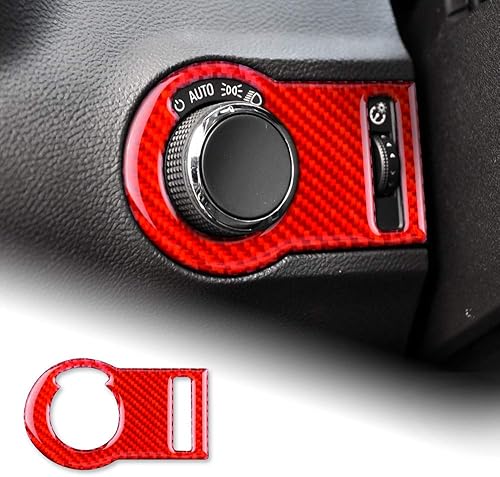 AIRSPEED Adhesivo de fibra de carbono para interruptor de faros de coche, calcomanía interior compatible con Chevrolet Camaro 2010-2015 Accesorios