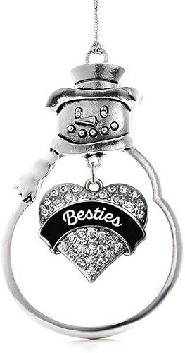 Miniatura 203 de Inspired Silver - Adorno Colombia Charm - Adorno de muñeco de nieve con forma de corazón de plata pavé con joyas de circonita cúbica