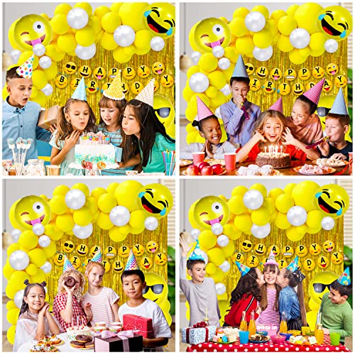 Image of Party Propz Smiley Birthday Theme Decoration- 46Pcs, Smiley Birthday Theme For Kids | Smiley Balloons for Birthday Decoration | Happy Birthday Banner(Cardstock) | Emoji Theme Birthday Decoration Kit