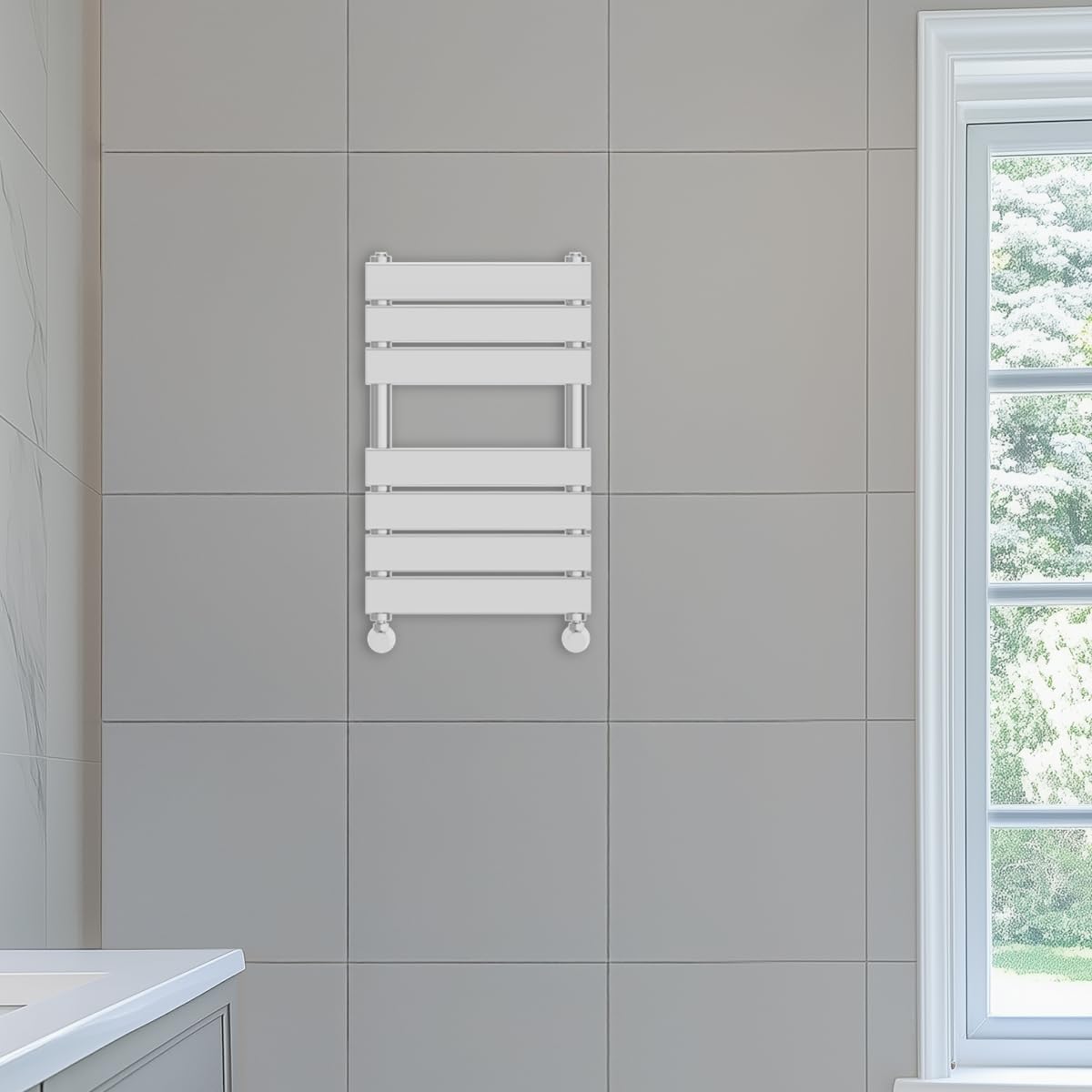 NRG 650x400 Flat Panel Heated Towel Rail Bathroom Rad Radiator Chrome