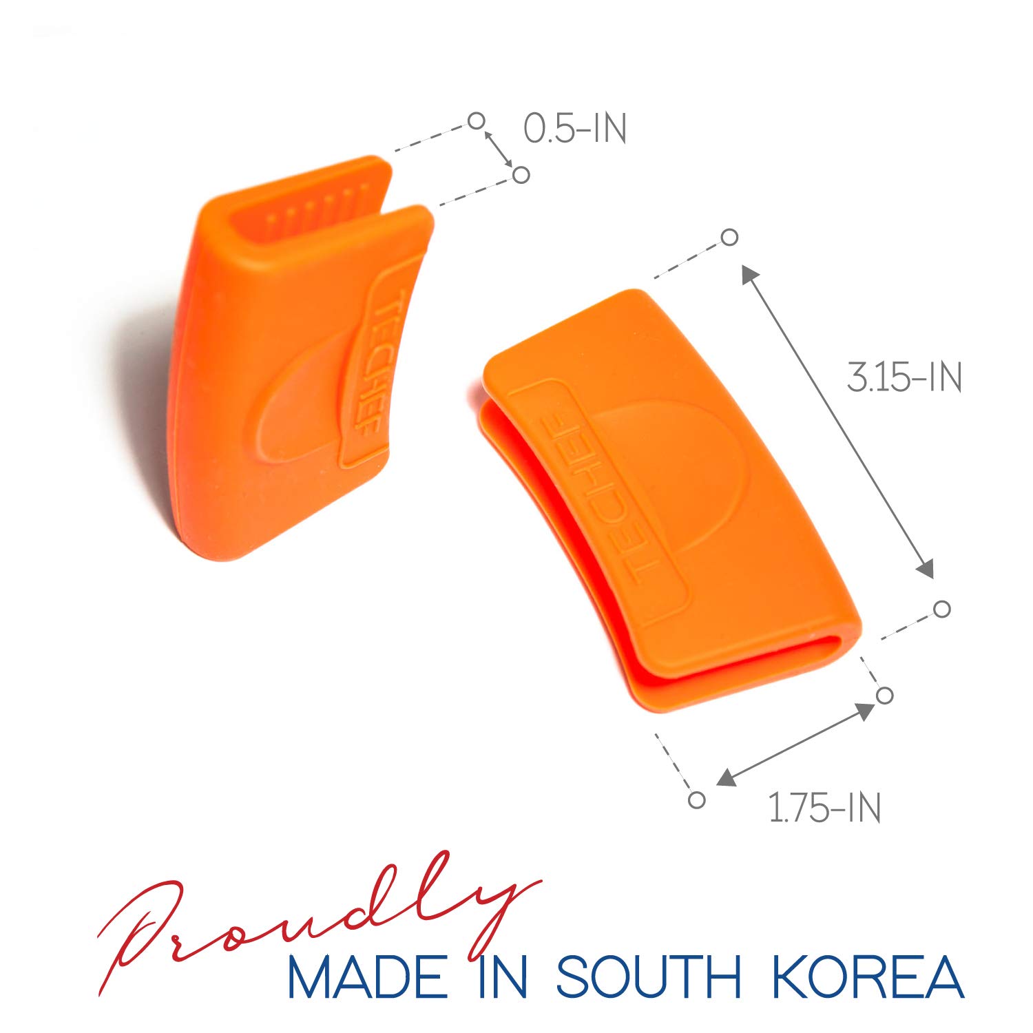 Soportes de silicona para ollas, agarres de pellizco, manoplas para horno (naranja, juego de 2) 3