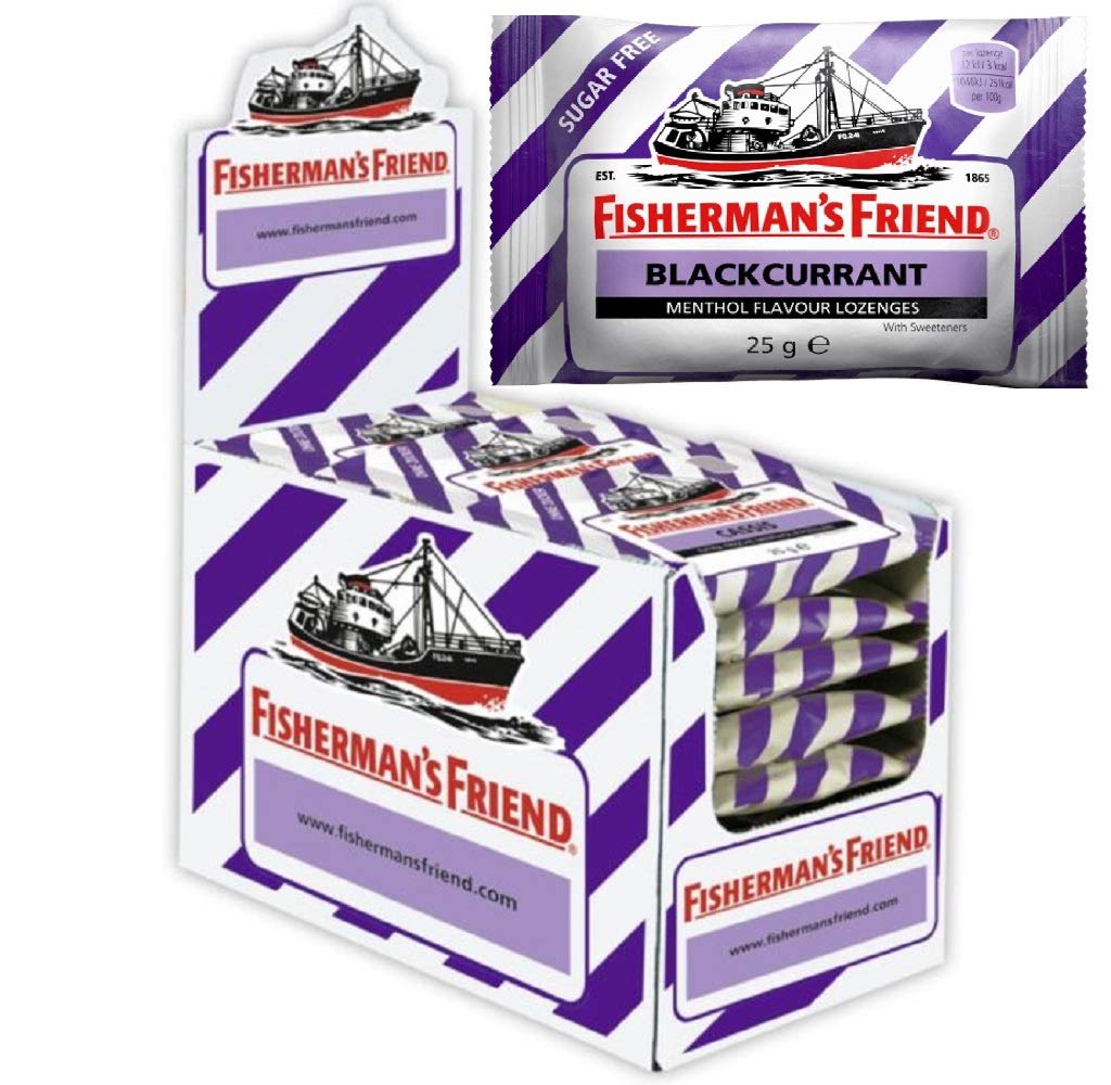 Fisherman's Friend Blackcurrant Menthol Flavour Lozenges with Sweeteners 25g x Case of 24 by Fishermans Friend