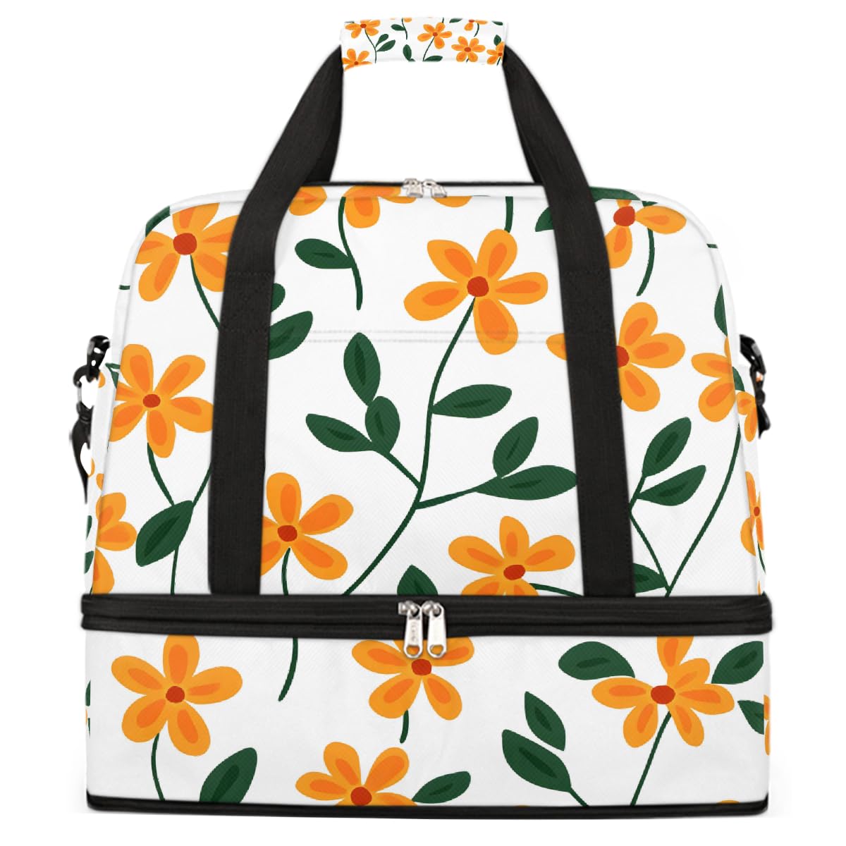 Borsone da viaggio pieghevole con motivo floreale carino borsa da palestra espandibile con scomparto per scarpe borsa da weekend di grande capacità borsa da viaggio per viaggi sportivi viaggi notturni