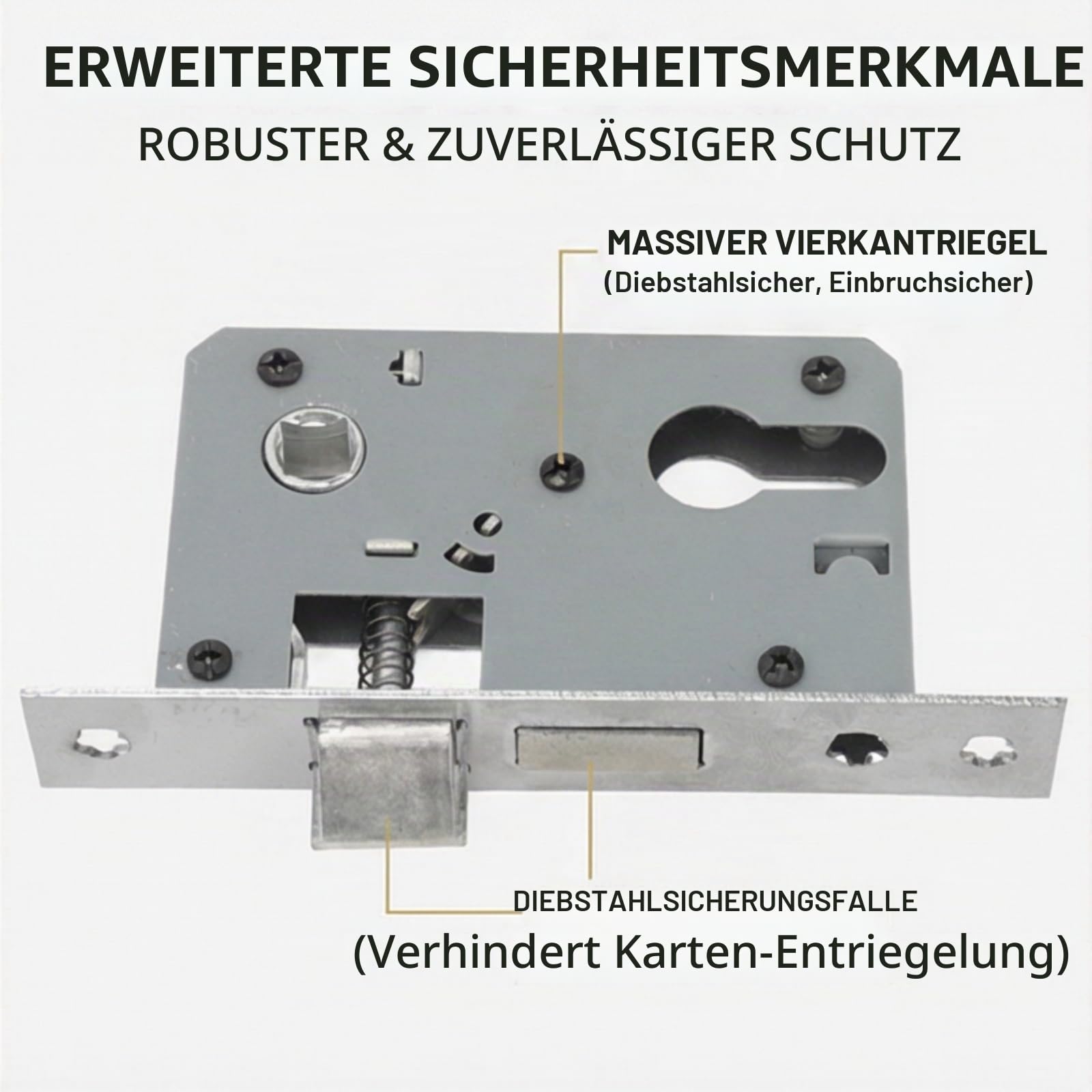 Pilipane Türschloss mit Schlüssel Set, Universelles Komplettes Türschloss-Set aus Manganstahl, Verdickter Griff, Stumm Lager Türklinke Schloss, Für Schlafzimmer, Badezimm, Wohnzimmer