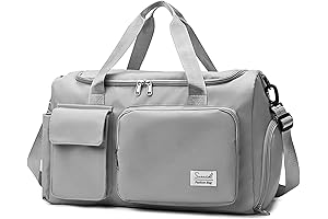 HEZHEN Grey Gym Bag Sports Gym Bag with Shoes Compartment