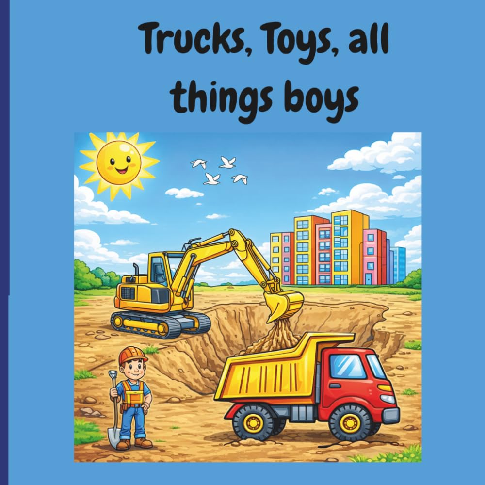 Trucks, Toys, All Things Boys: Vroom, zoom, and rescue the day! Coloring book for kids who LOVE trucks, construction, and all things that go!