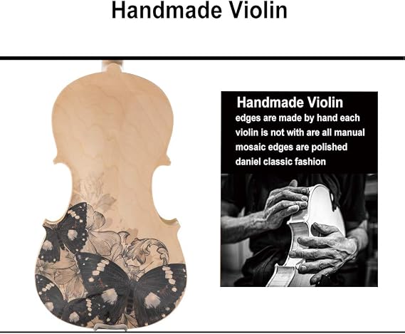 Aliyes Distinctive Artistic Violin Set Designed for Beginners/Students/adults with Hard Case,Bow,Extra Strings (4/4/Full-size)