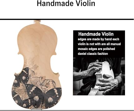 Aliyes Distinctive Artistic Violin Set Designed for Beginners/Students/adults with Hard Case,Bow,Extra Strings (4/4/Full-size)