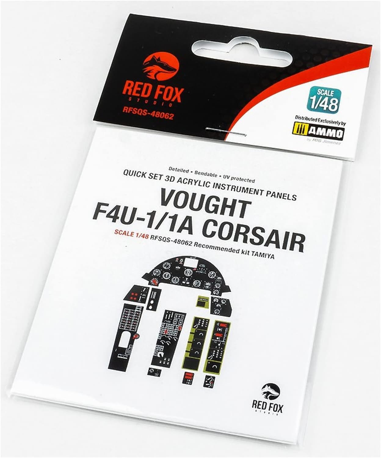 Red Fox Studio RFSQS-48062 1/48 Chance Vote F4U-1/1A Corsair Painted Stereometer Board for Tamiya Plastic Model Parts