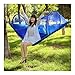 Produktbild LJJOO Außenmoskitonetz Hängematte Camping Schaukel Bett, im Freien Innen tragbare Hängematte, Haken und Schleife, Durable Parachute Nylon Hammock Abenteuer-Reise-Rucksack Wandern Angeln