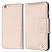 iPhone 6 Plus Case,iPhone 6s Plus Case,[Upgraded-Opened Volume and Power Button Ports,No Break Issue] By HiLDA,Wallet Case,PU Leather Case,Credit Card Holder,Flip Cover Case[Gold]