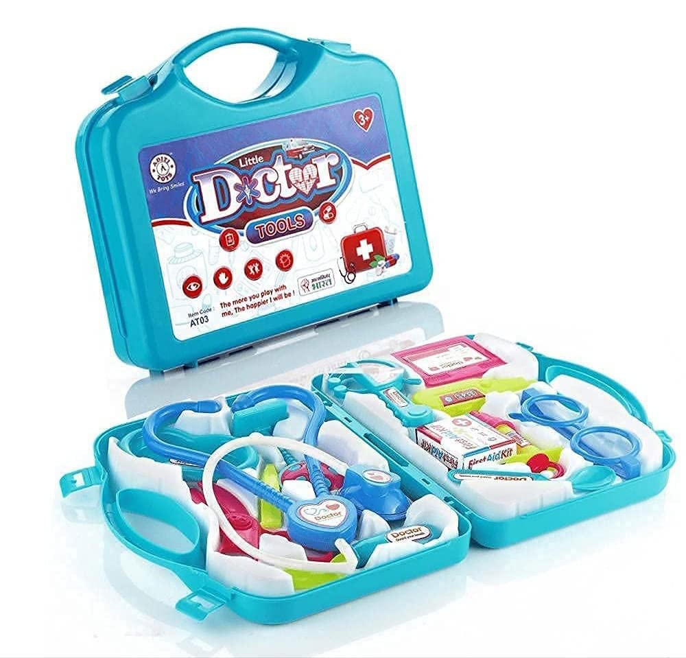 KOBBET® Doctor Role Play Set with Foldable Suitcase, Doctor Set Toy Game Kit, Compact Medical Accessories Toy Set Pretend Play Sets, Doctor Kit Toy for Kids, Boys, Girls, Children Gift Set (Blue) (B0BKZV3SHY) Amazon Price History, Amazon Price Tracker