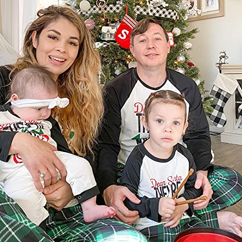 IFFEI Matching Family Pajamas Sets Christmas PJ's Letter Print Top and Plaid Pants Jammies Sleepwear - Image 7