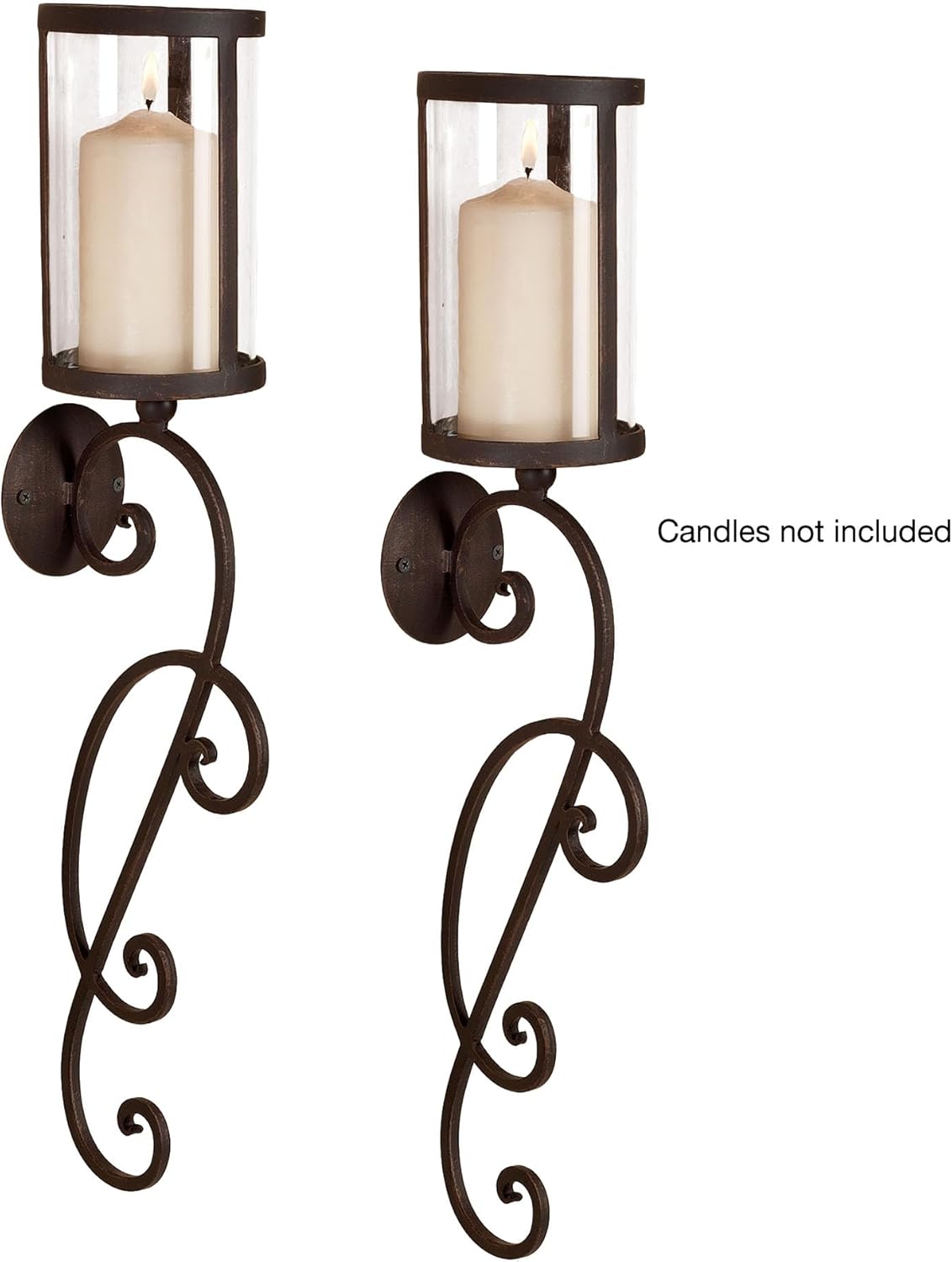 Nico Hurricane Candle Wall Sconce Pair Antique Bronze Finish Pair