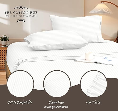 Miniatura 3 de Juego de sábanas de 6 piezas tamaño Queen de 1000 hilos de algodón peinado certificado Oeko-TEX, se adapta a bolsillos de hasta 7-9 pulgadas de