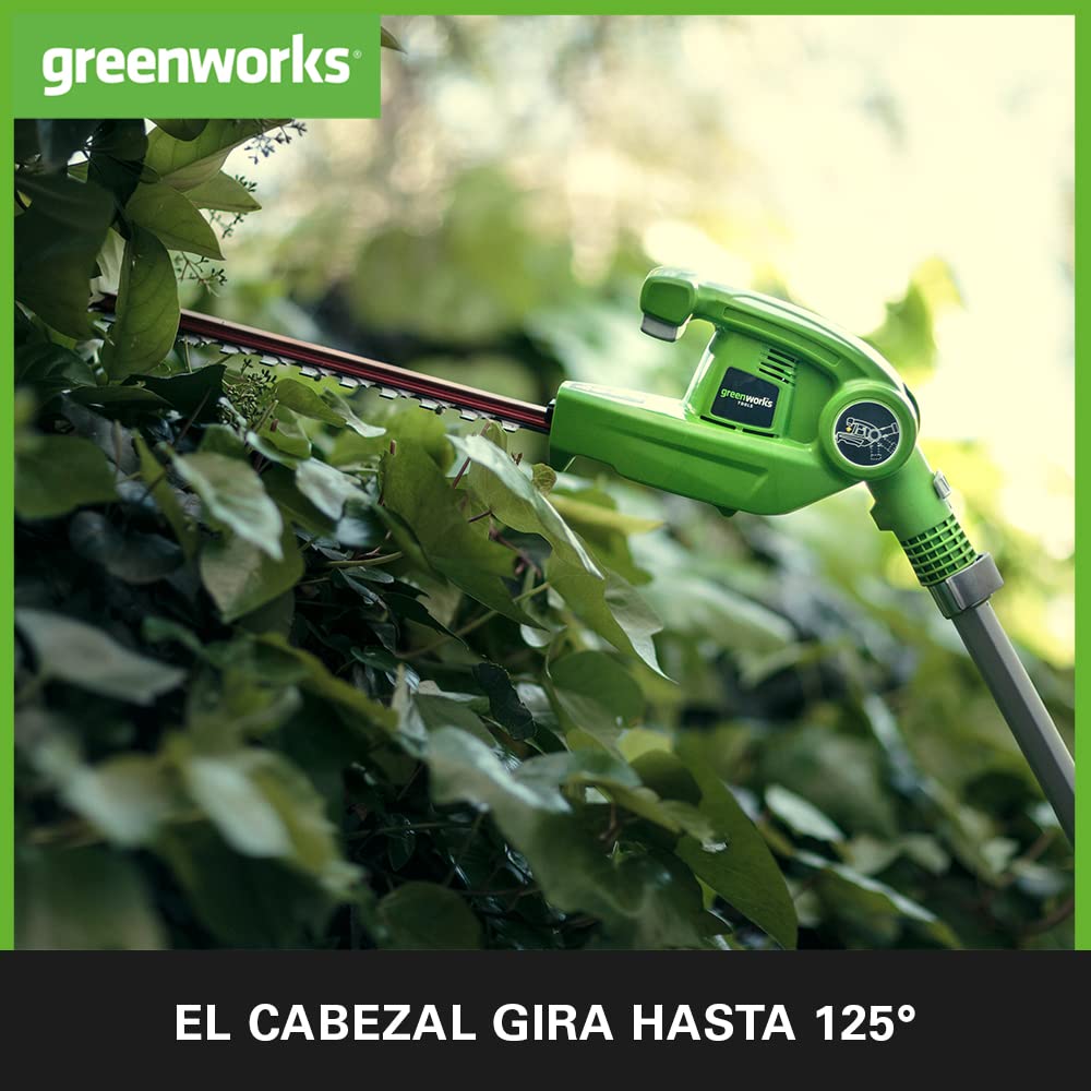 Greenworks G40PHA Cortasetos a Batería con Eje Divisible, Cuchillas Doble Acción de 51 cm, Corta Ramas 18 mm Grosor, Pivote Cabezal de 125°, 3000 spm SIN Batería (40 V) ni Cargador