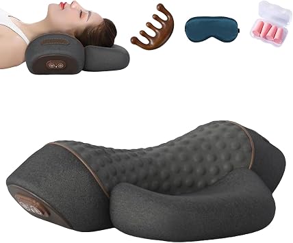 Massaggiatore for il collo 3 in 1, Cervicale, Deep Massage and Relaxation, with Heat, Neck Stretcher Massage Relaxer Black