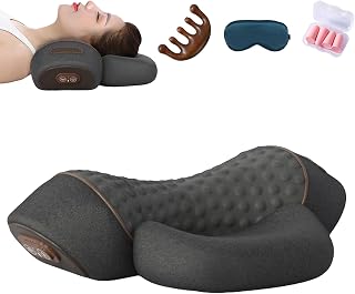 Massaggiatore for il collo 3 in 1, Artuvate Cervicale, Pillow Artuvate, Deep Massage and Relaxation, with Heat, Neck Stretcher Massage Relaxer (Black)