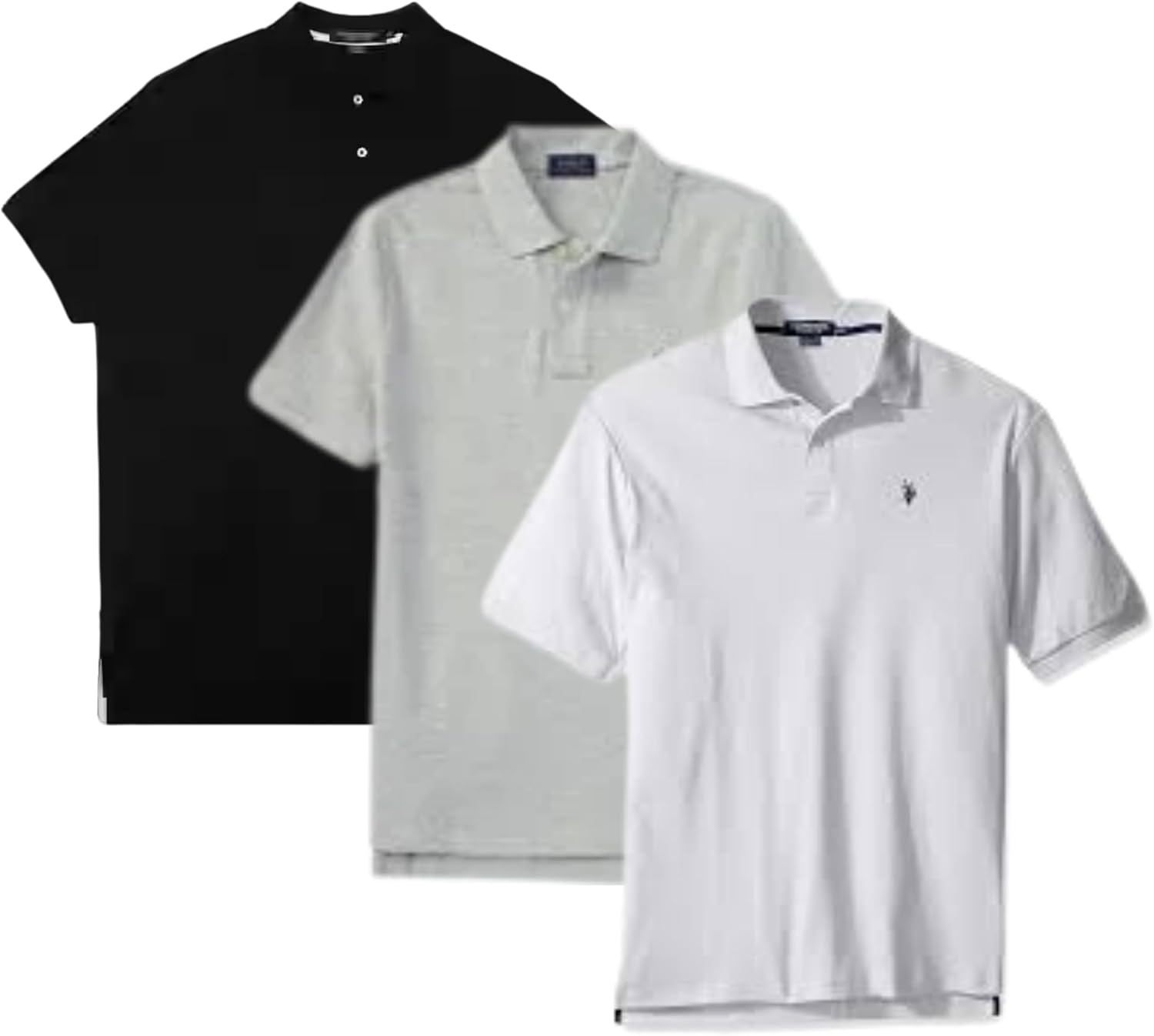 U.S. Polo Assn. Men's Solid Short Sleeve Interlock Polo Shirt, Golf Shirts for Men, Business Casual Polos