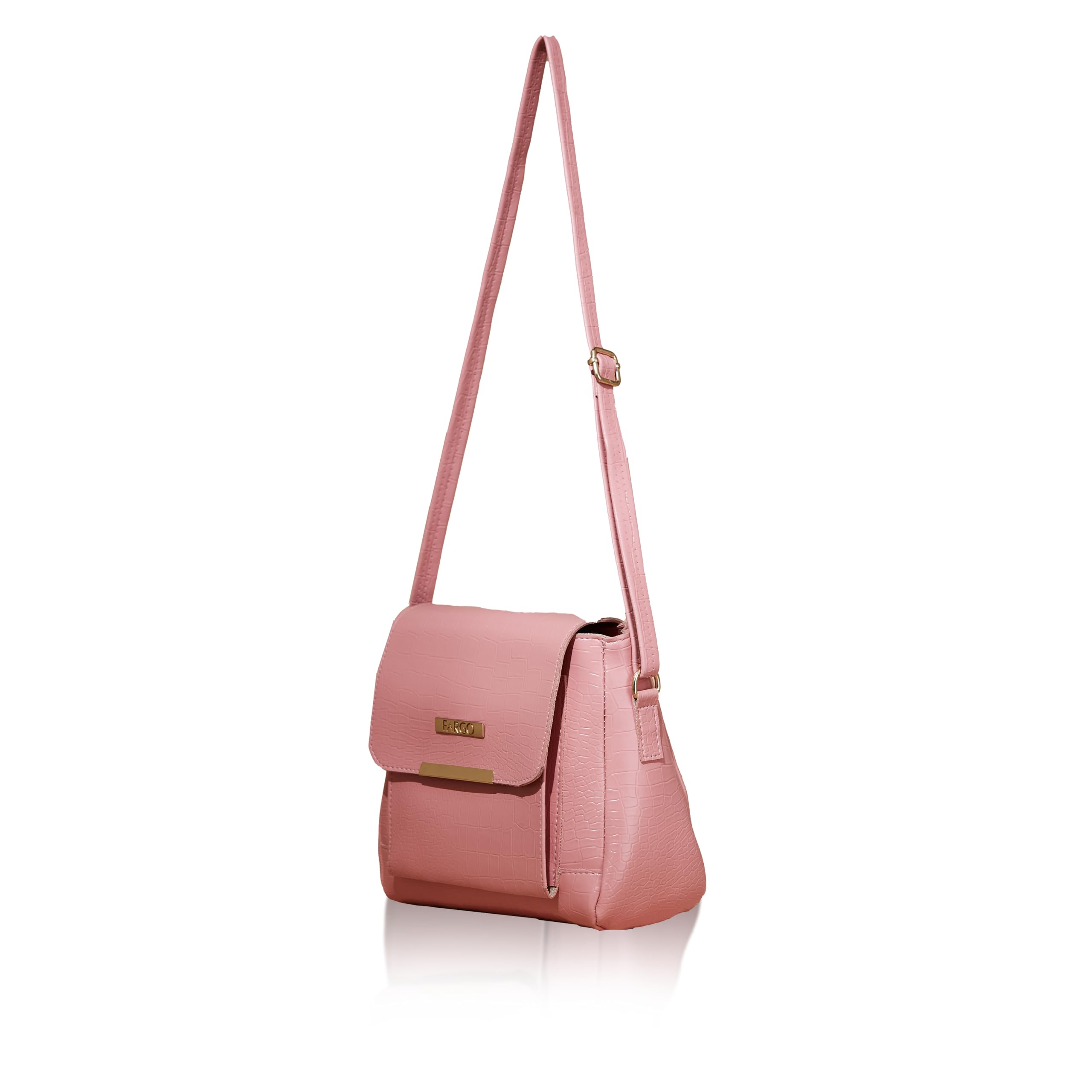 Fargo PU Womens Sling Bag Hand Bag For Women (Pink) (B0D4VR738S) Amazon Price History, Amazon Price Tracker