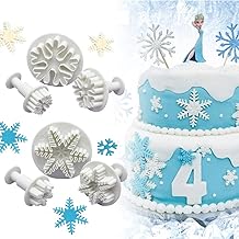 PERFETSELL 6 Stücke Fondant Ausstecher Schneeflocken Plätzchen Ausstecher Schneeflocke 3 Größen Schneeflocken Fondant Ausstechformen Keksausstecher Weihnachts Ausstecher Set für Tortendeko Backen