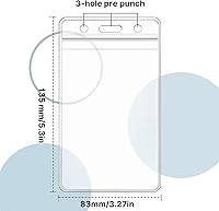 Vista 2 de Zonon 150 soportes para tarjetas de identificación de 3.27 x 5.3 pulgadas, funda de plástico transparente vertical para tarjetas de identificación