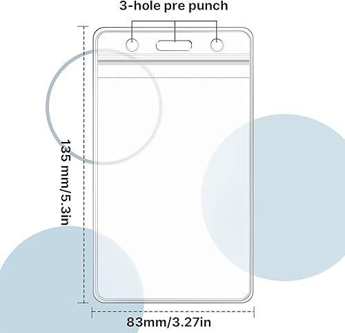 Miniatura 9 de 150 piezas de tarjetero de identificación con nombre, plástico transparente vertical, tarjetero de identificación de PVC, funda vertical para