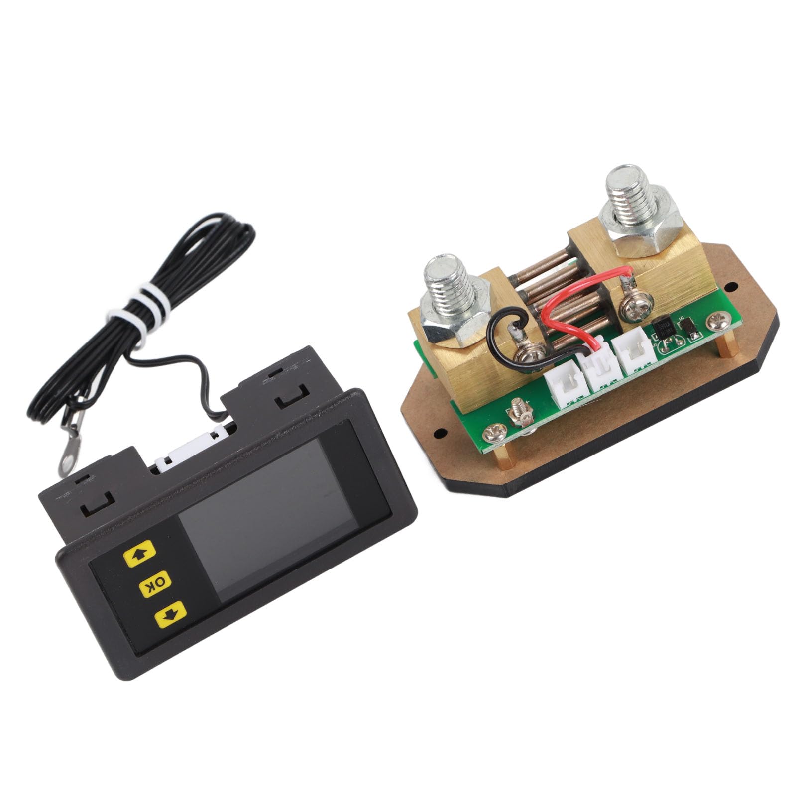 Pissente Probador Multifuncional ABS PCB Medidor de Potencia Probador de Batería 0,01 A 500 V 0 A 1000 A Monitor de Temperatura LCD Bidireccional para Usuarios de Carga y Descarga de Batería (500A)