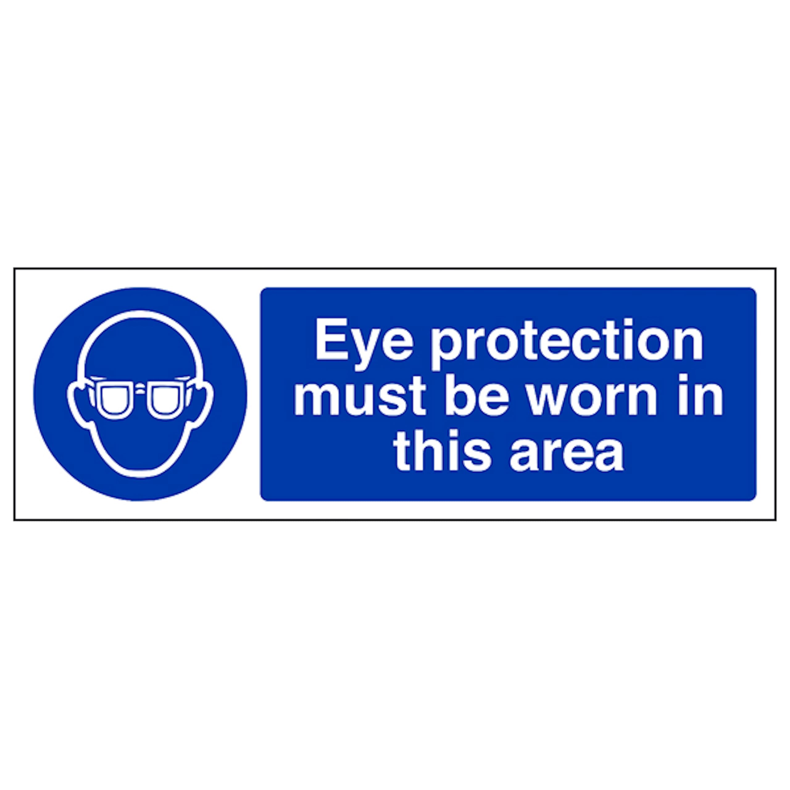 V Safety Eye Protection Must Be Worn In This Area – Landscape 600 x 200 ...