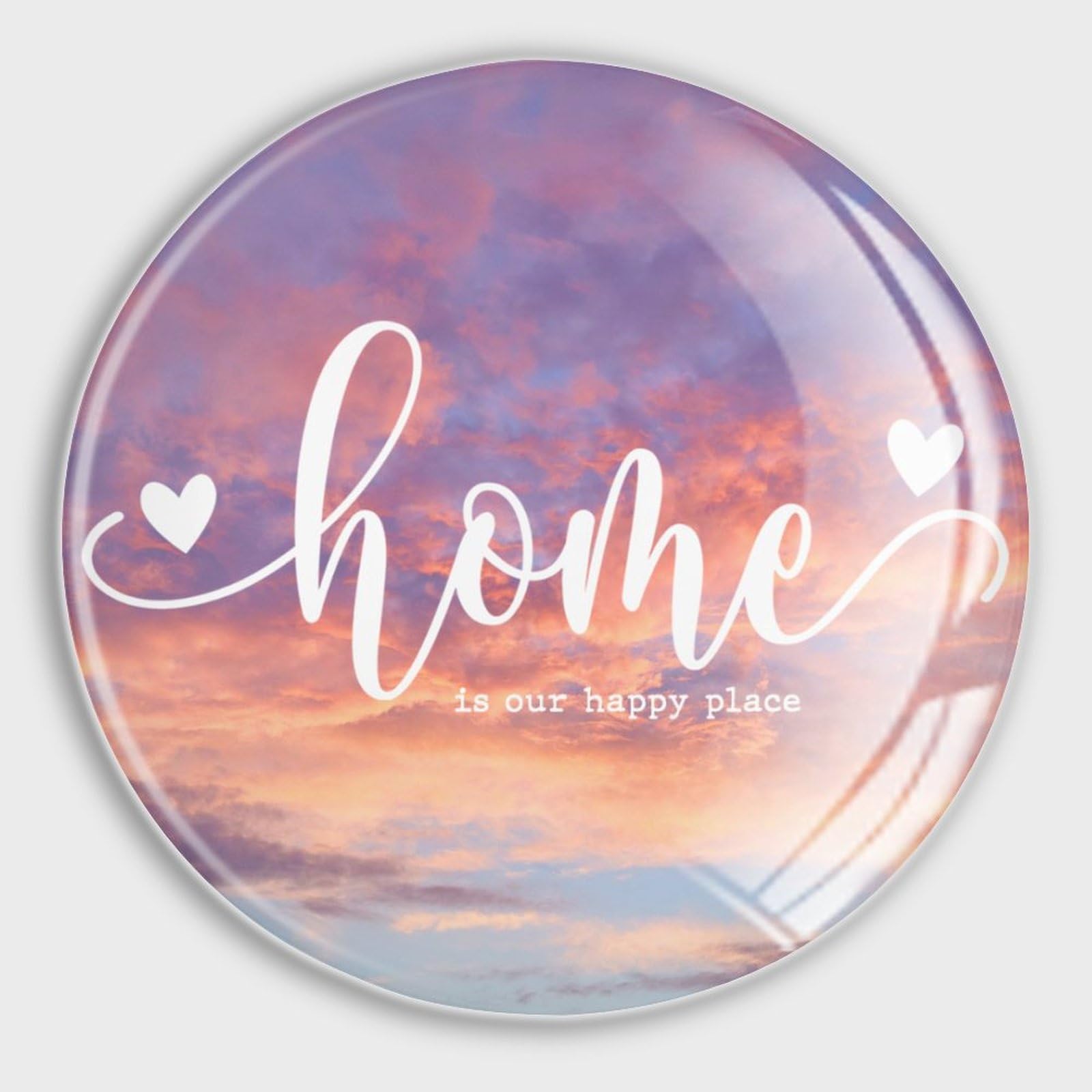 Aimants décoratifs en verre Happy Place pour embellir le frigo de votre cuisine familale