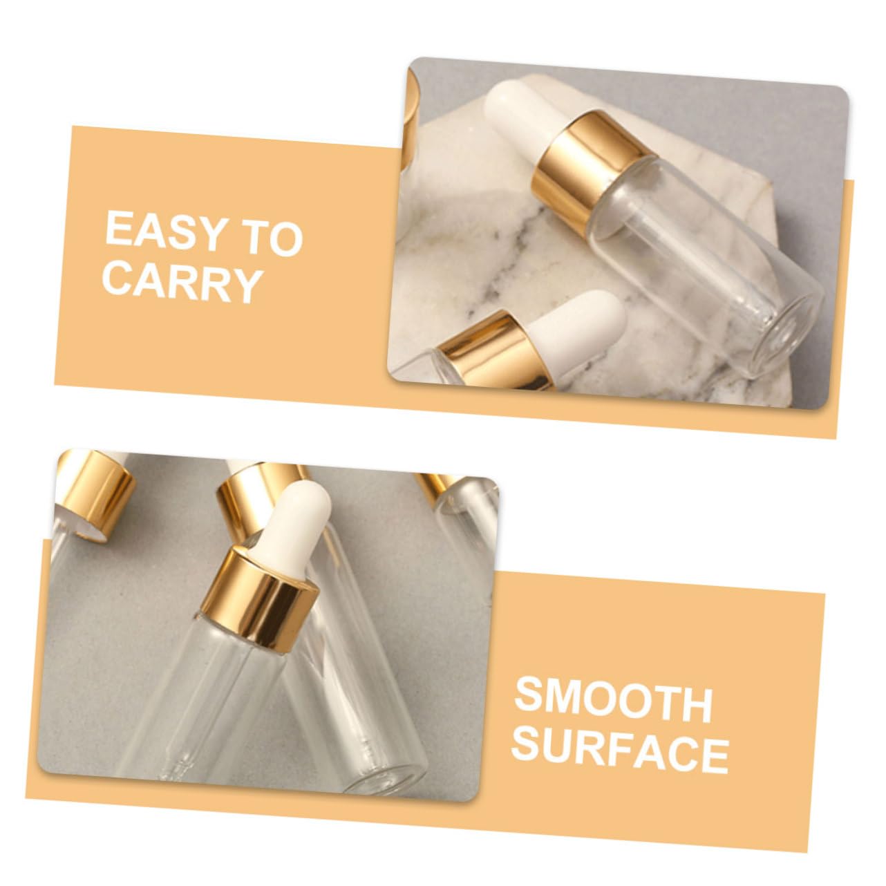 Beavorty Lot De 5 Flacons À Bille En Verre Anti-fuite Pour Voyage Flacons Distributeurs Multifonctions 10 Pièces X 5
