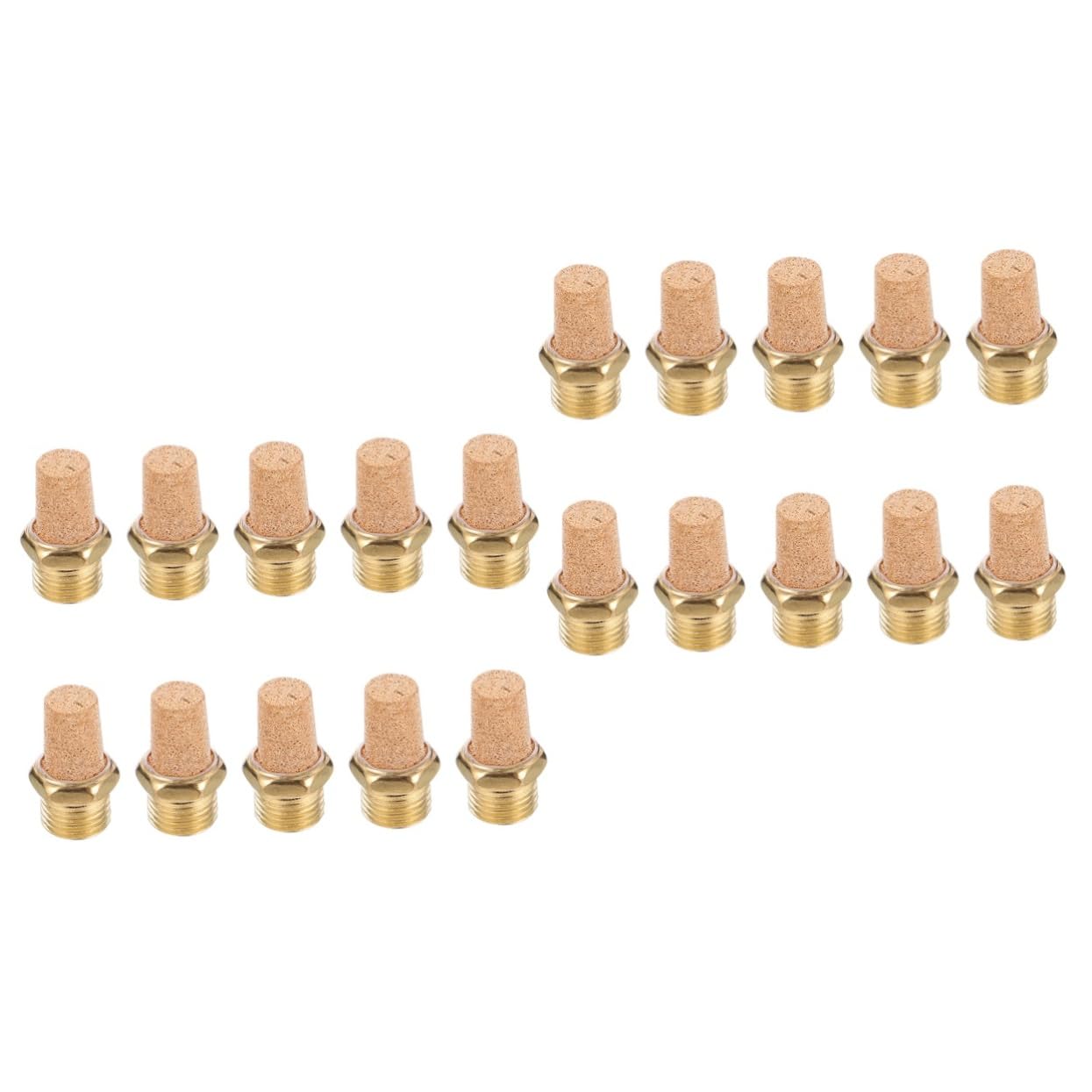 CIYODO 2sets Bronze Pneumatic G1/4 Male Thread Brass Air Solenoid Noise Control for Systems 10pcs*2