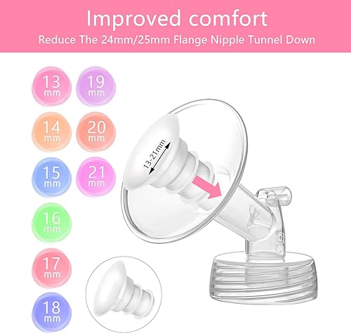 Miniatura 2 de Belmikal Insertos de brida de 0.512 in para MedelaSpectratsretemomcozyElvieMotif LunaAmeda MYA Protectores de pecho de 0.945 in. Reduce el túnel de