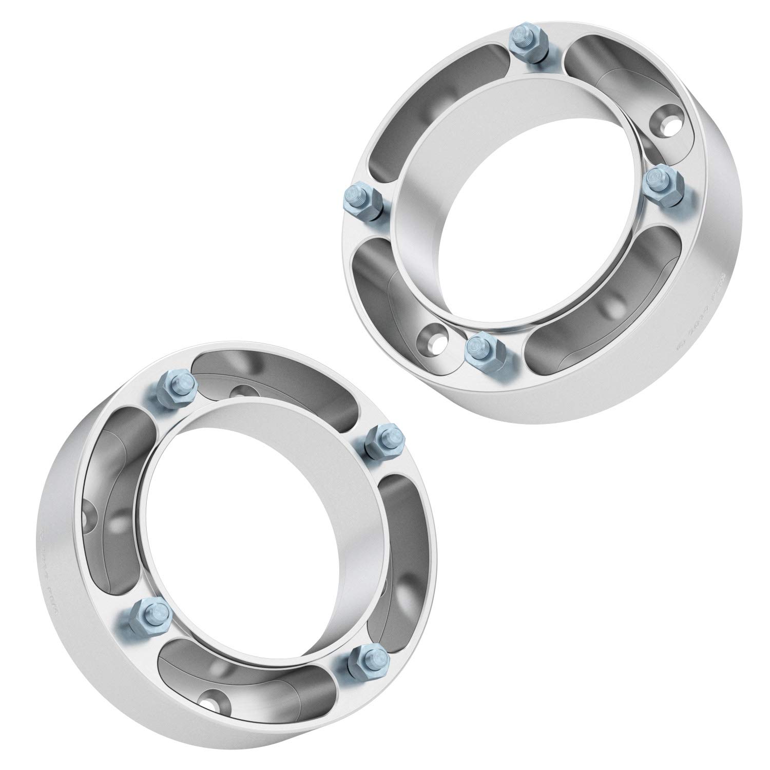 RockTrix - 2 inch ATV Wheel Spacers (4x156, 3/8x24 Studs, Cone Seat Nuts) Compatible with Polaris Kawasaki (See Description for Year Model Info) UTV Silver V4 50mm 2pcs